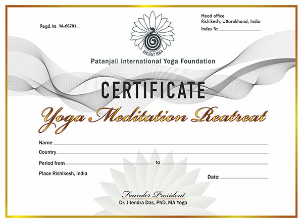 Yoga and Meditation Retreat-Graduation and Certification